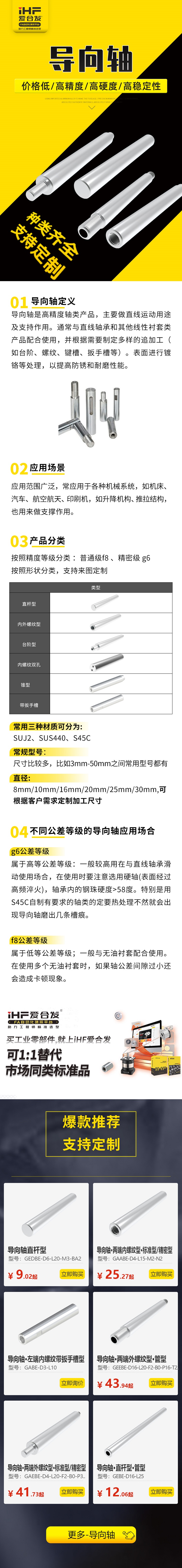 帶你30秒了解導(dǎo)向軸，支持定制！